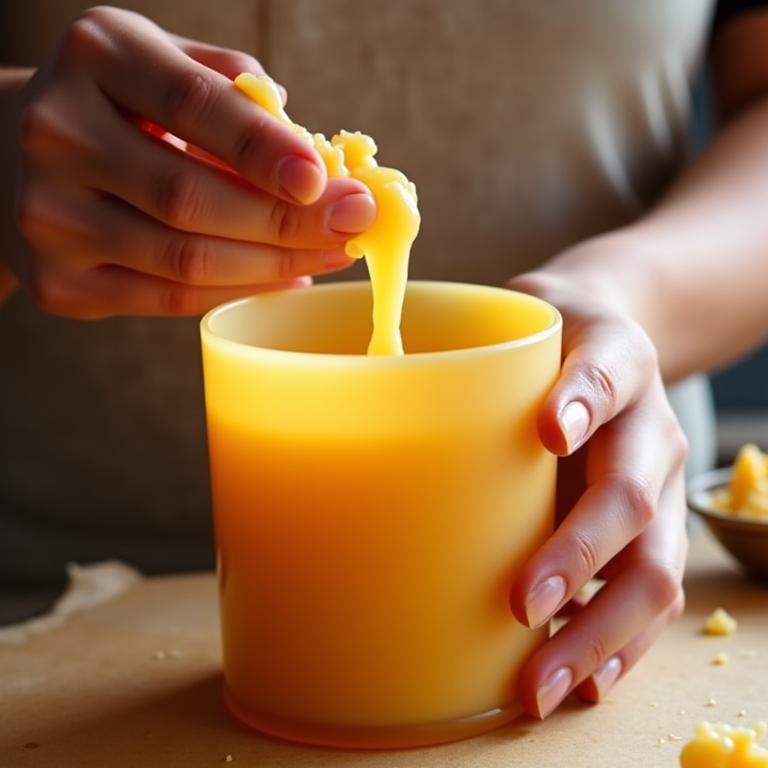 Handmade candle making process